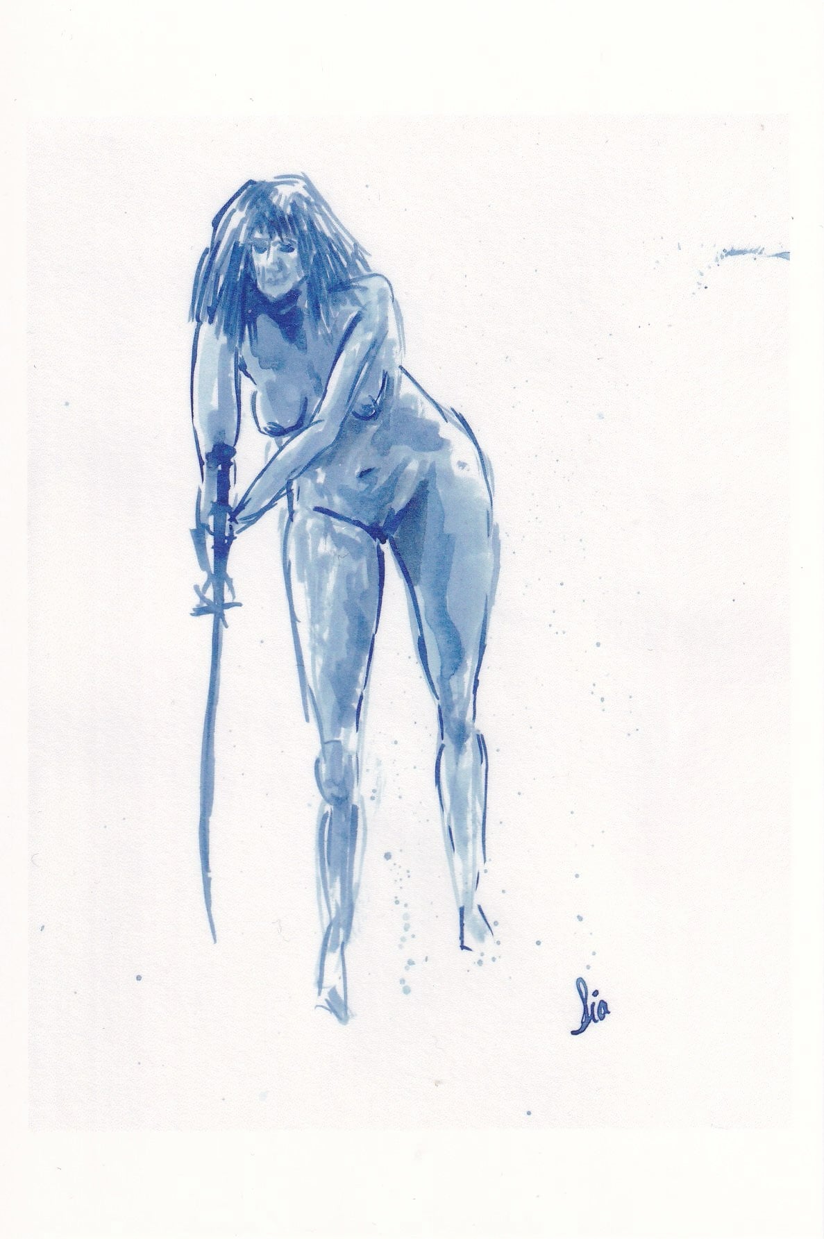 Prussian Blue Figure Postcards – Fine Art 4x6 Prints