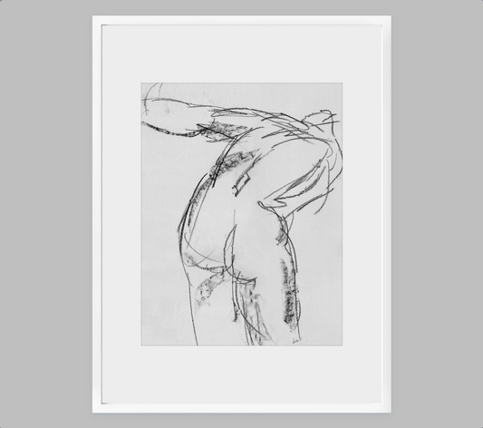 Minimalist Female Gesture Drawing – Fine Art Print