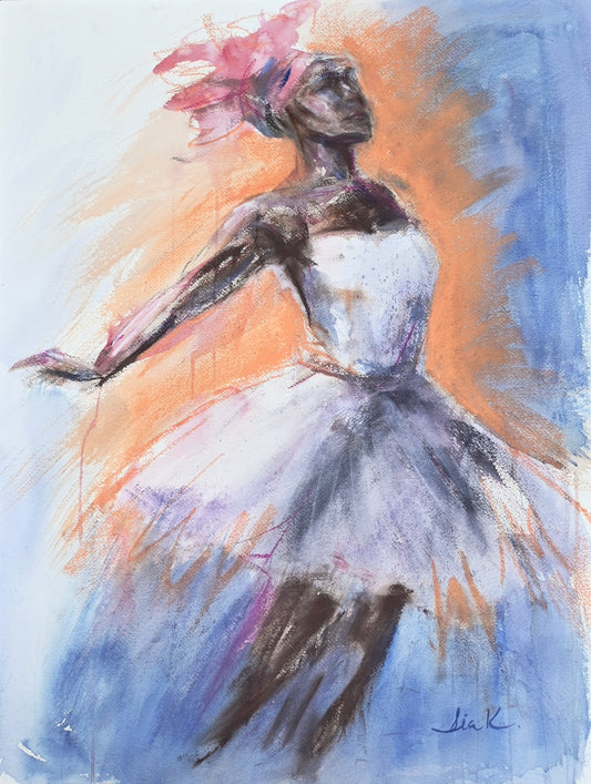 Tank Dancer – Gestural Ballet Dancer Fine Art Print (Mixed Media)