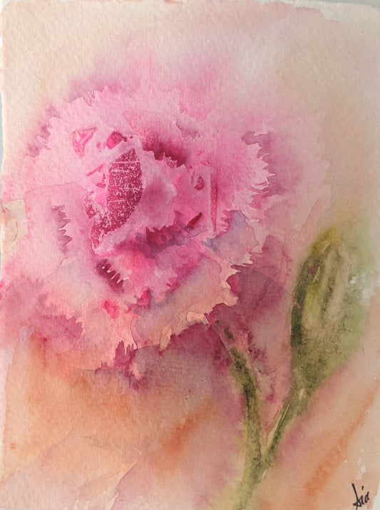Carnation – Loose Floral Fine Art Print (Watercolor)