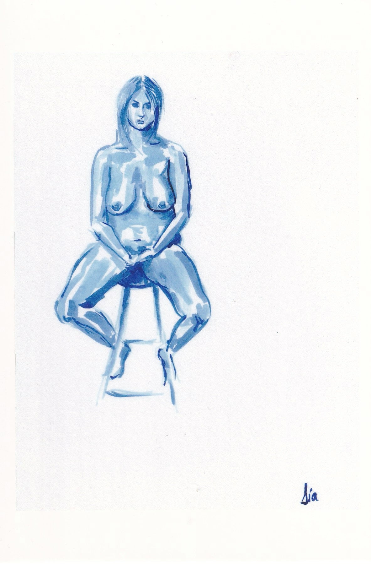 Prussian Blue Figure Postcards – Fine Art 4x6 Prints