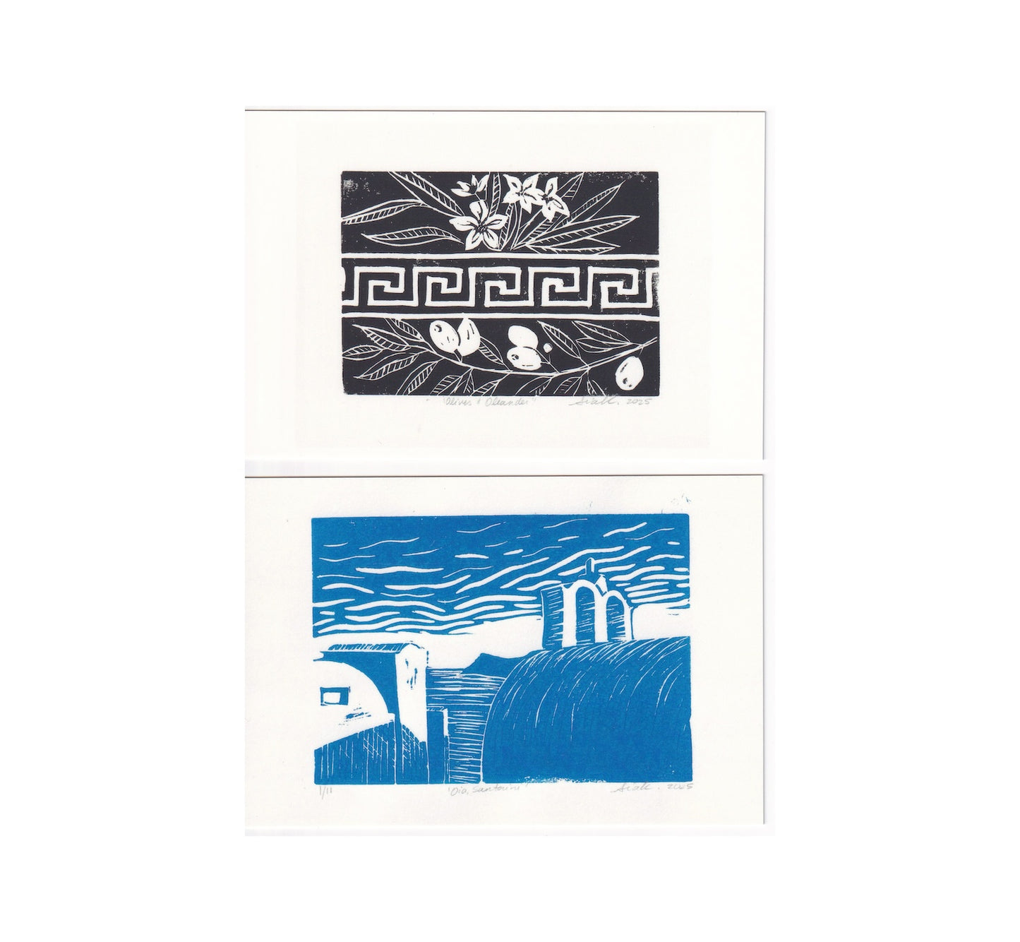 Greek Linocut Print Postcards – Fine Art 4x6 Prints