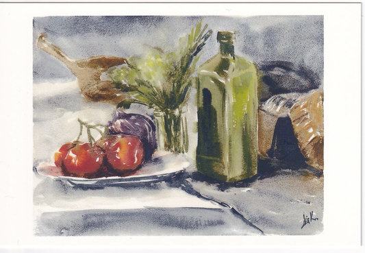 Olive Oil & Tomatoes (Still Life) Postcard – Fine Art 4x6 Prints