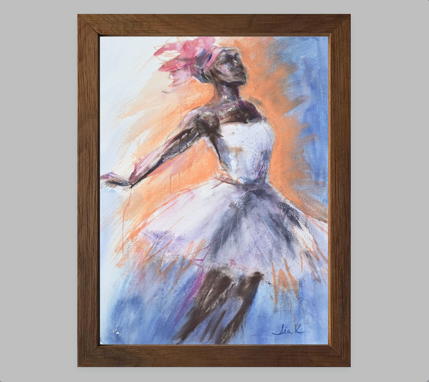 Tank Dancer – Gestural Ballet Dancer Fine Art Print (Mixed Media)