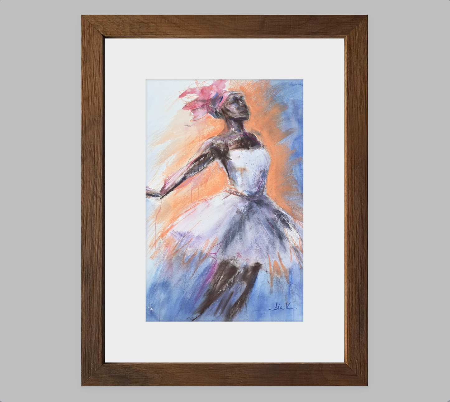 Tank Dancer – Gestural Ballet Dancer Fine Art Print (Mixed Media)