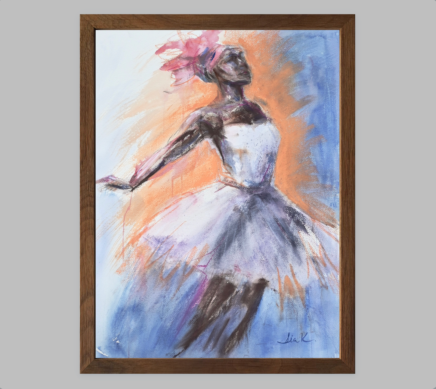 Tank Dancer – Gestural Ballet Dancer Fine Art Print (Mixed Media)