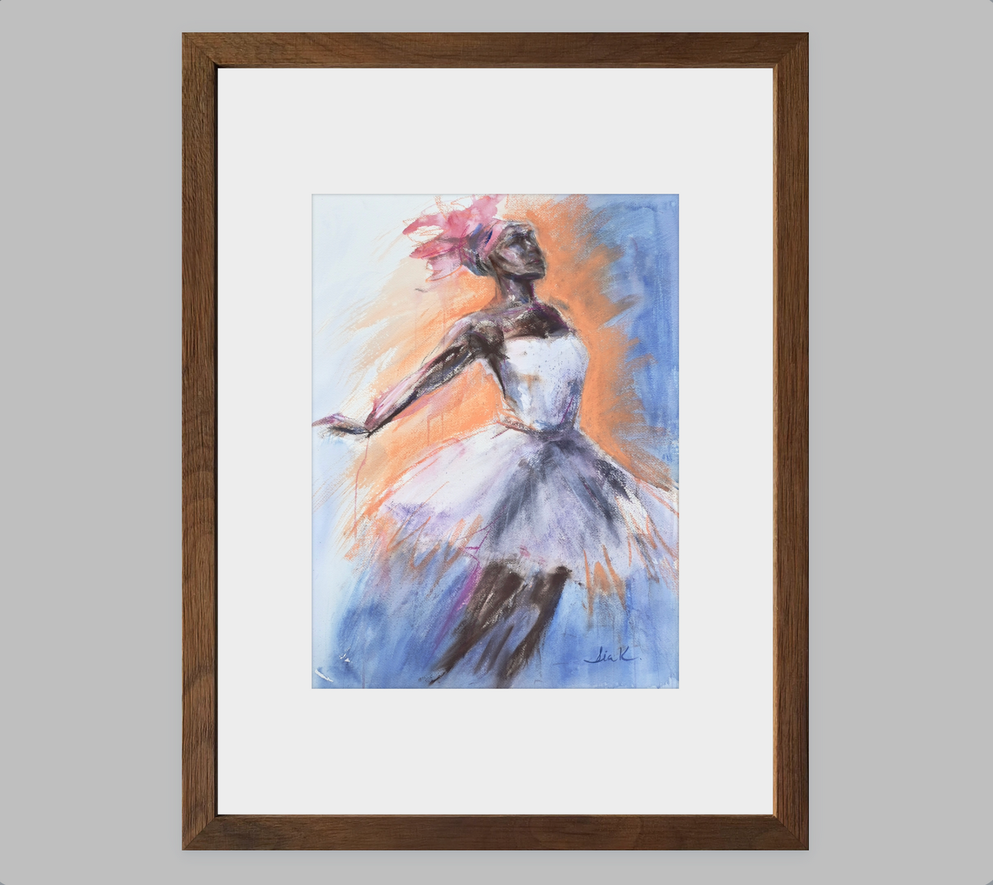 Tank Dancer – Gestural Ballet Dancer Fine Art Print (Mixed Media)