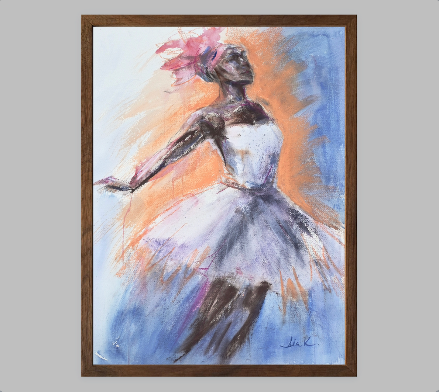 Tank Dancer – Gestural Ballet Dancer Fine Art Print (Mixed Media)