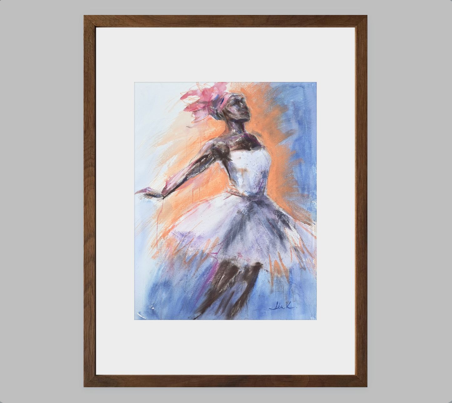 Tank Dancer – Gestural Ballet Dancer Fine Art Print (Mixed Media)