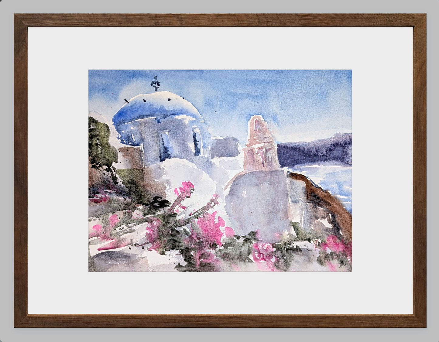 Oia, Santorini – Greek Island Fine Art Print (Watercolor)