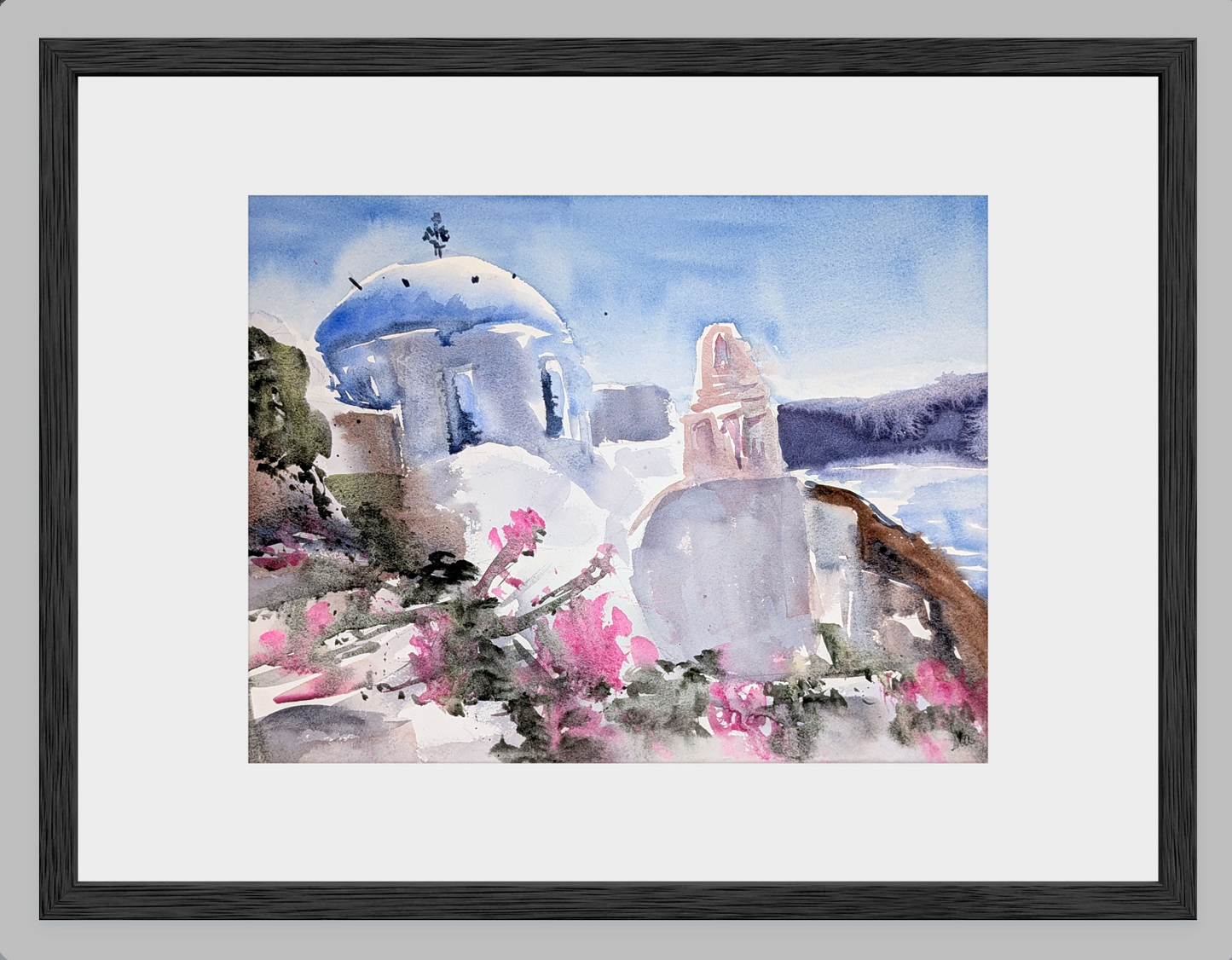 Oia, Santorini – Greek Island Fine Art Print (Watercolor)