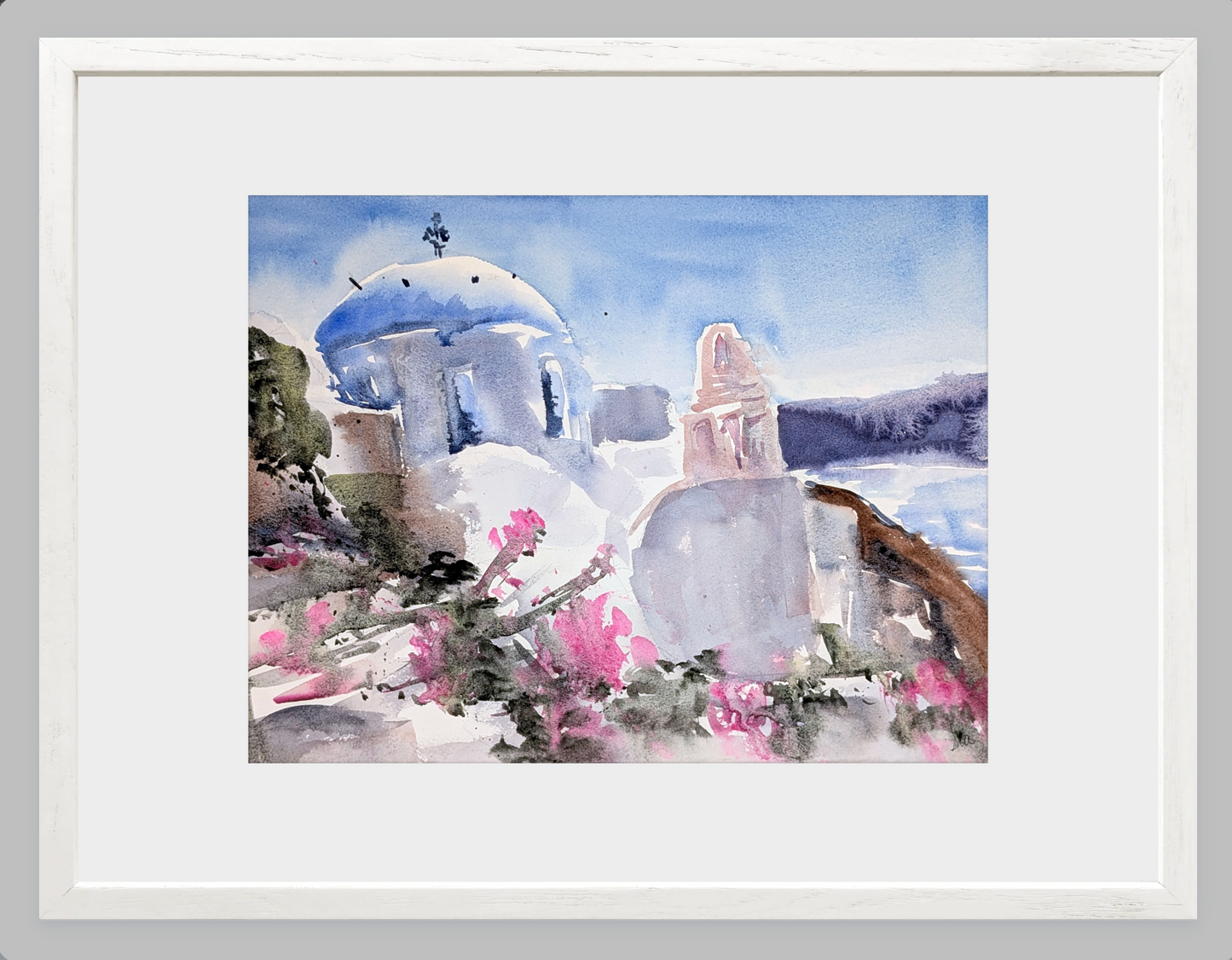 Oia, Santorini – Greek Island Fine Art Print (Watercolor)