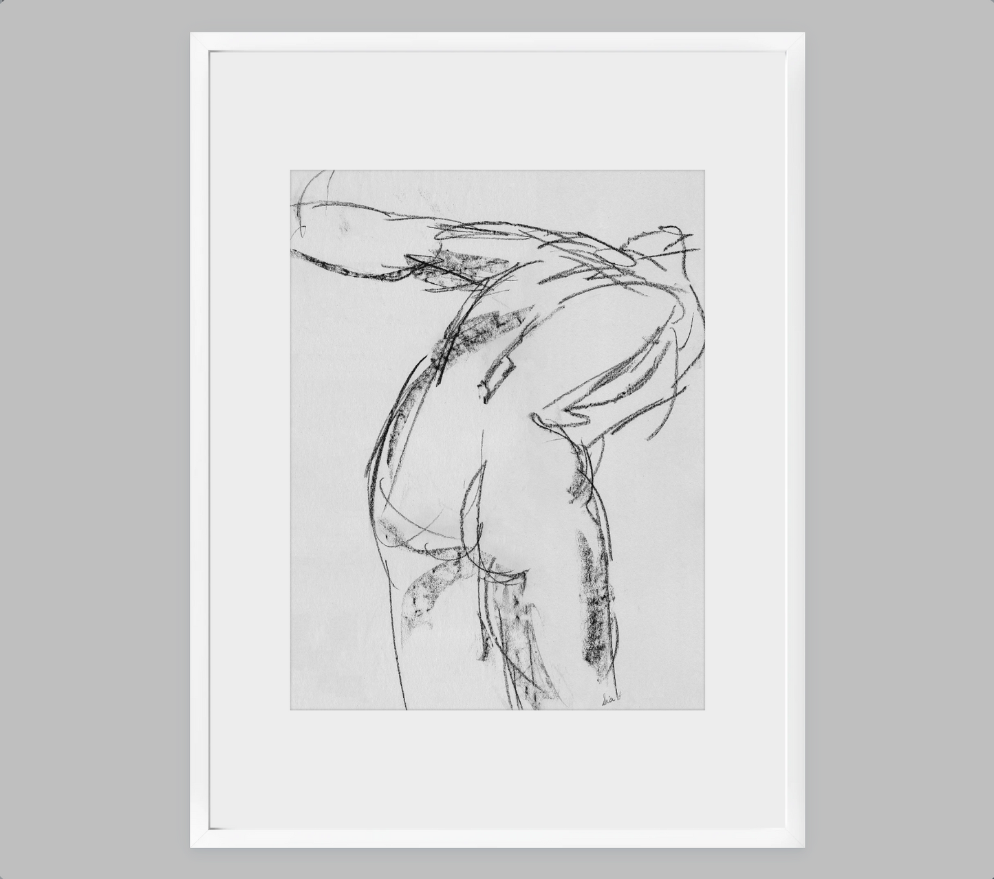 Minimalist Female Gesture Drawing – Fine Art Print