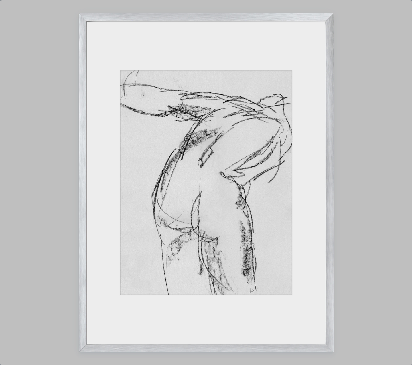 Minimalist Female Gesture Drawing – Fine Art Print