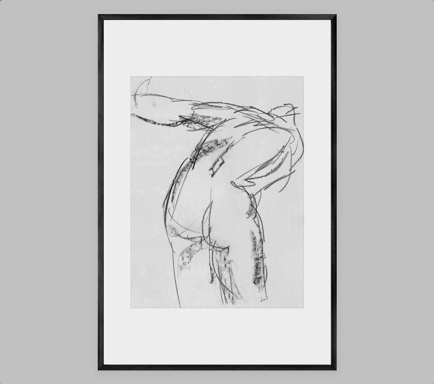 Minimalist Female Gesture Drawing – Fine Art Print