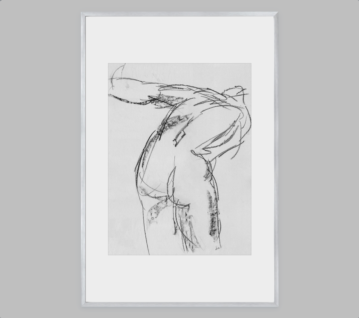 Minimalist Female Gesture Drawing – Fine Art Print