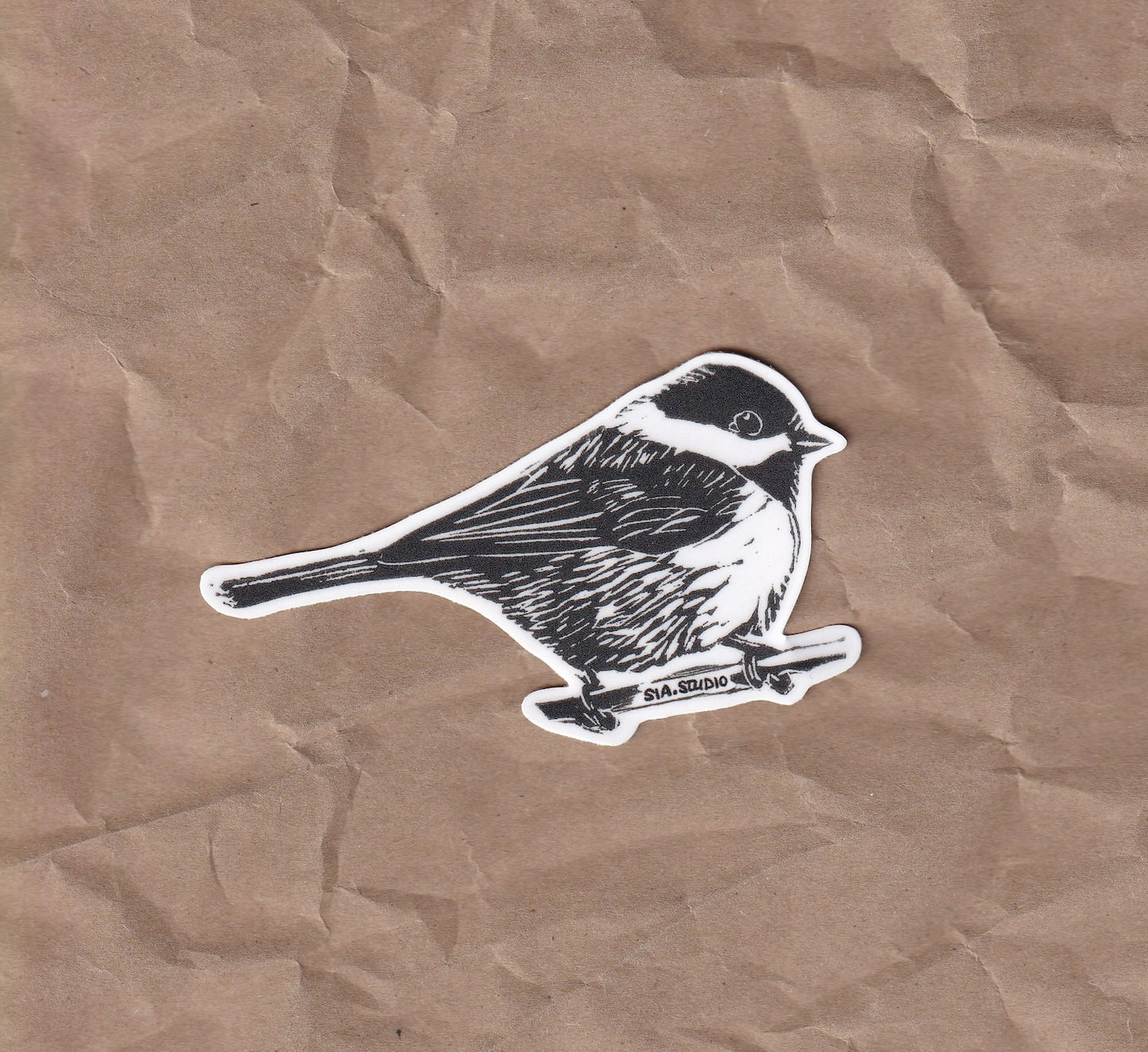 Songbird Vinyl Stickers – Carolina Chickadee & Tufted Titmouse (From Original Linocut Art)