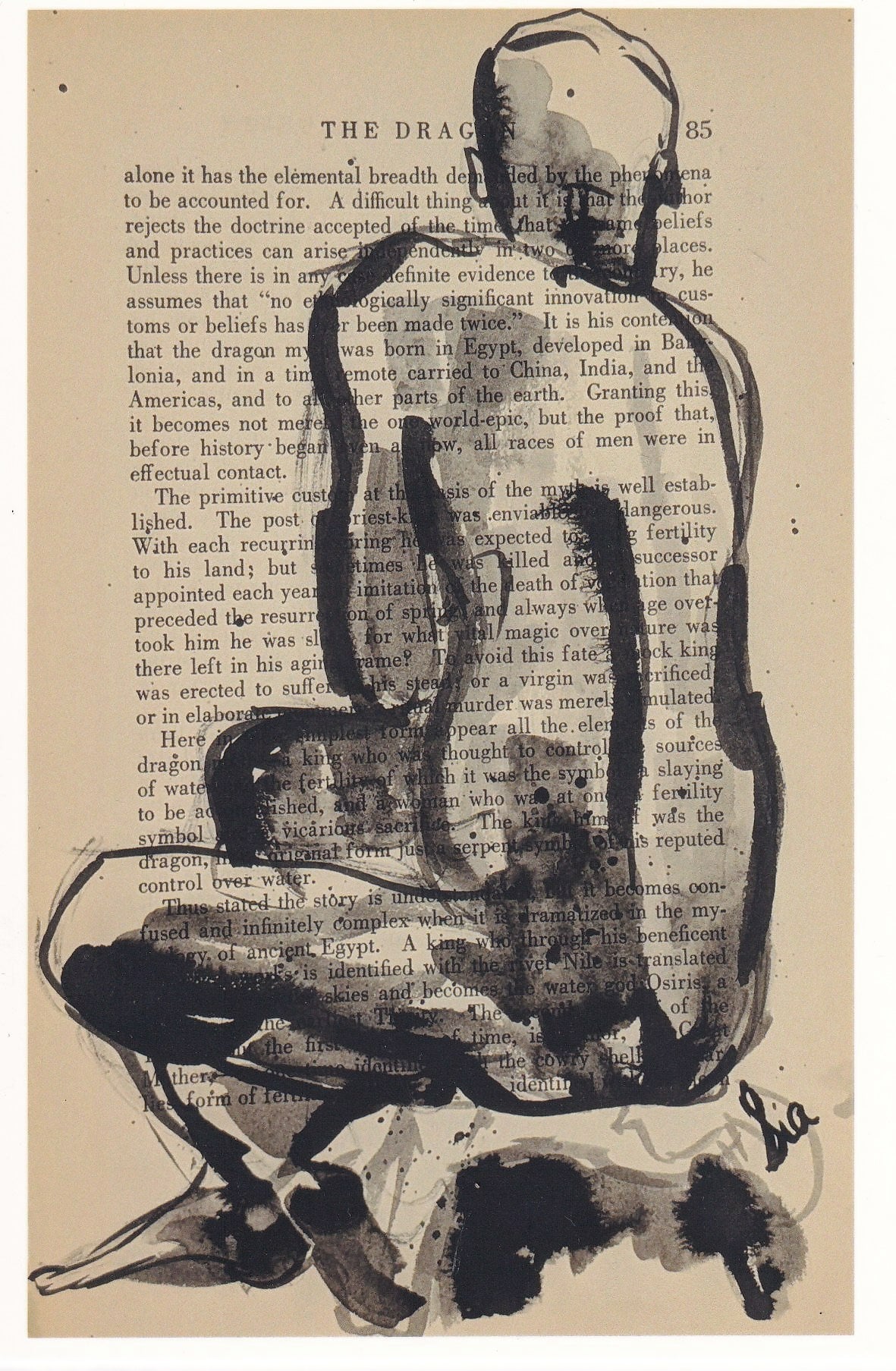 Vintage Book Page Figure Postcards – Fine Art 4x6 Prints