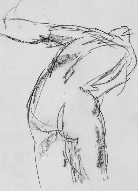 Minimalist Female Gesture Drawing – Fine Art Print