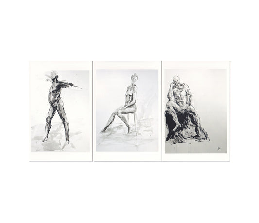 Black Ink Figure Postcards – Fine Art 4x6 Prints