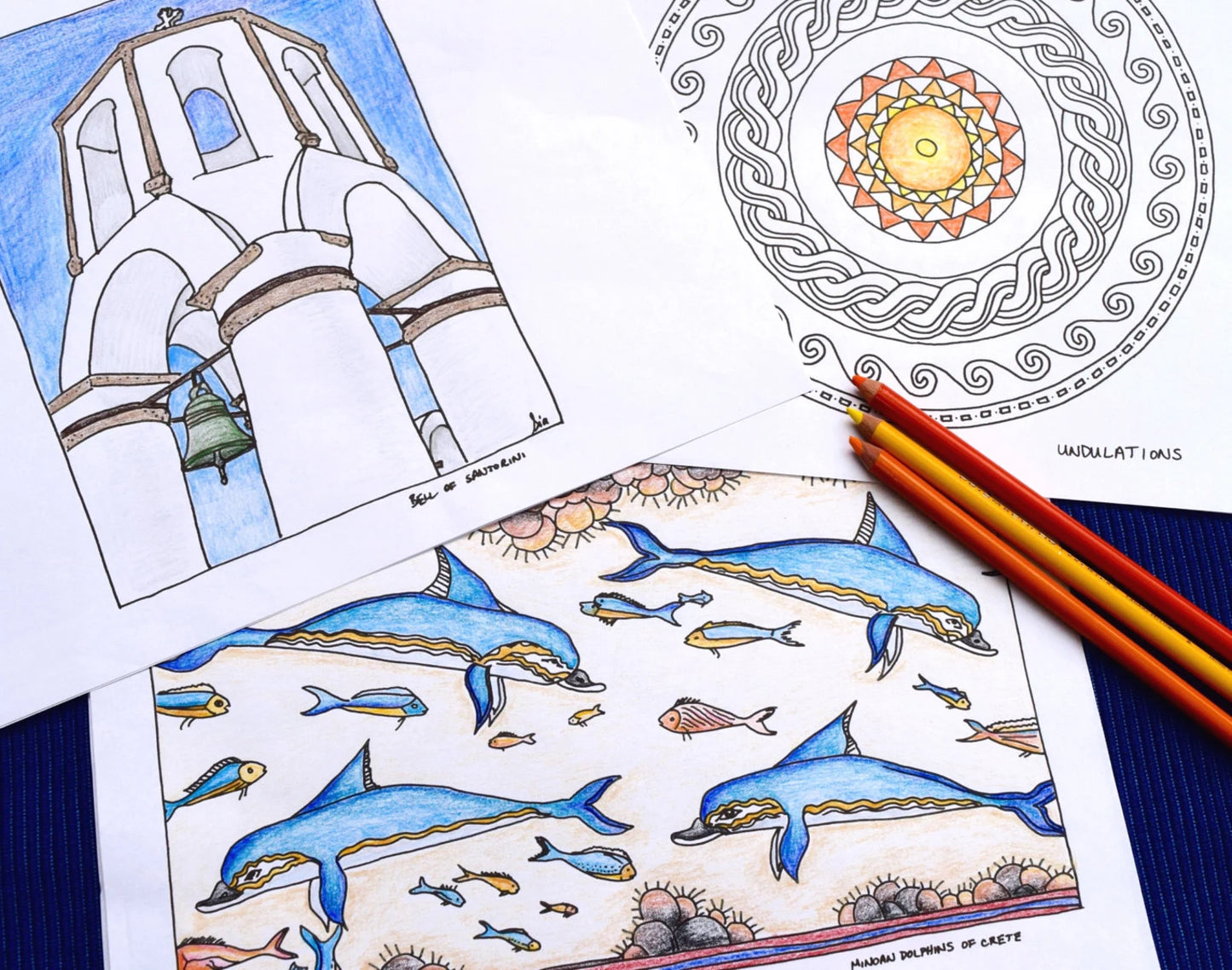 Travel Greece Hand-Drawn Coloring Book
