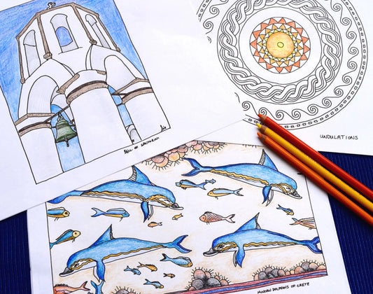 Travel Greece Greece Coloring Pages – Complete Hand-Drawn Collection (PDF)
