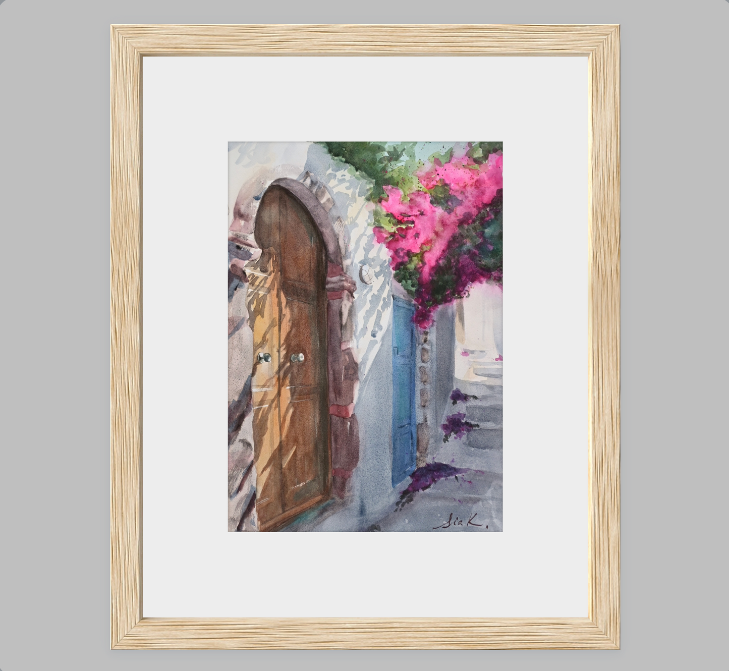 Santorini Passages – Greek Island Fine Art Print (Watercolor)