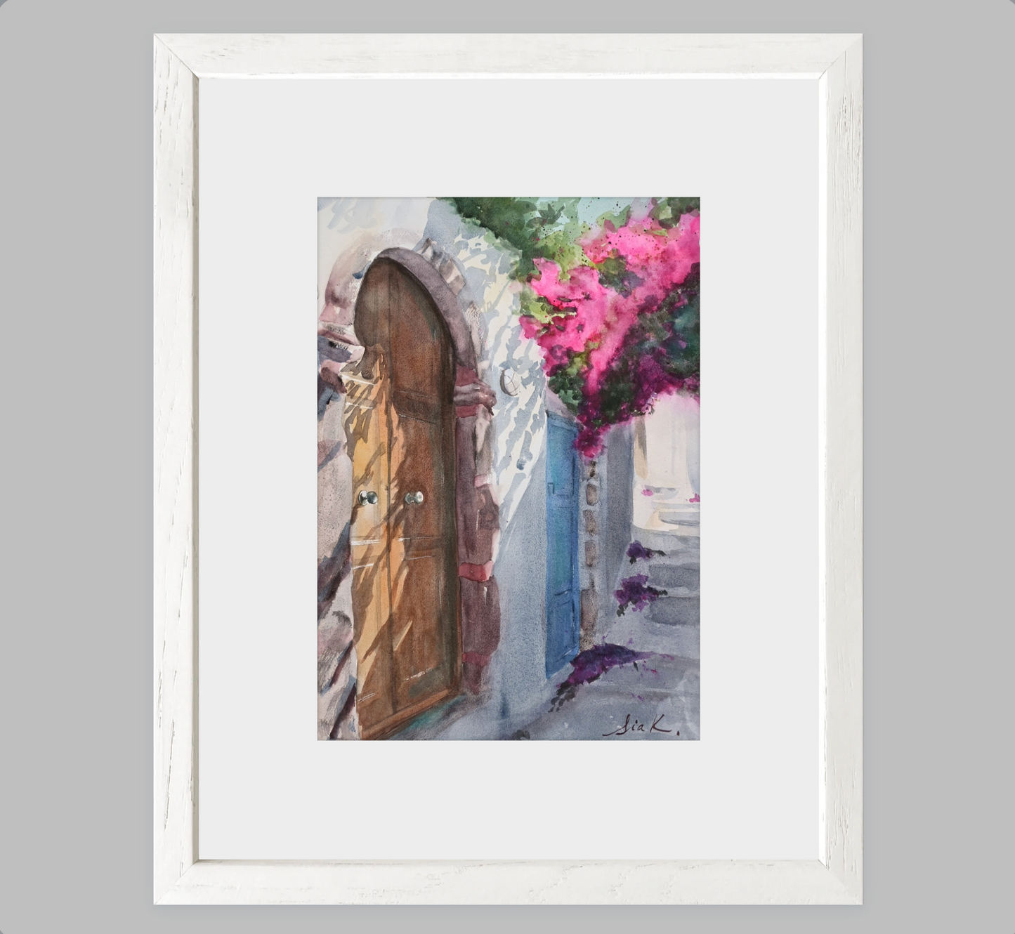 Santorini Passages – Greek Island Fine Art Print (Watercolor)