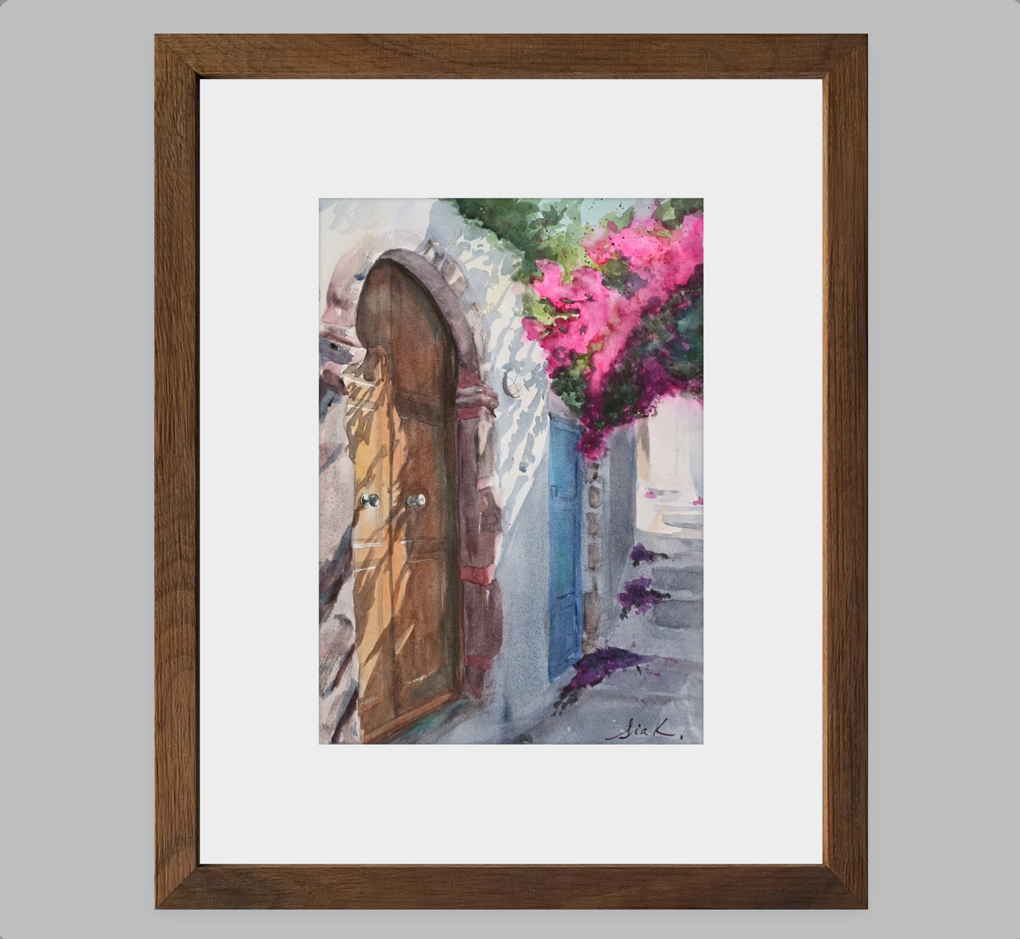 Santorini Passages – Greek Island Fine Art Print (Watercolor)