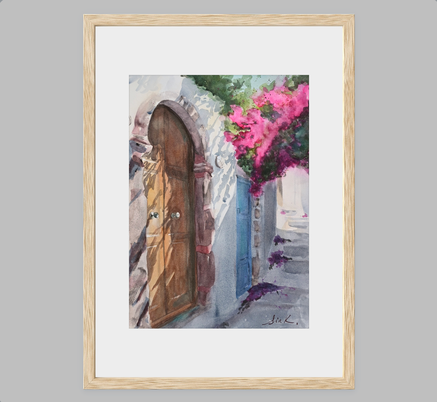 Santorini Passages – Greek Island Fine Art Print (Watercolor)