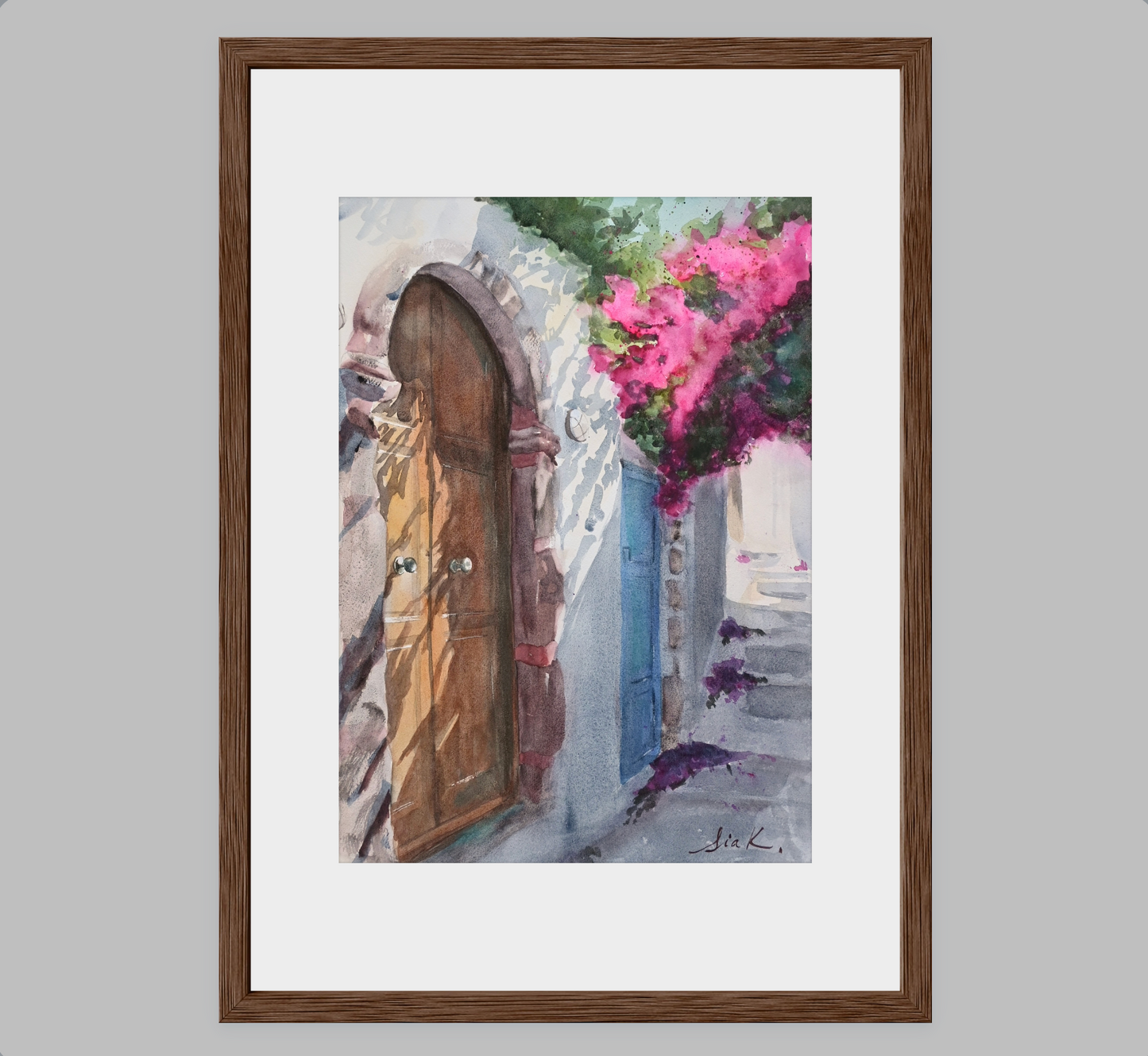 Santorini Passages – Greek Island Fine Art Print (Watercolor)