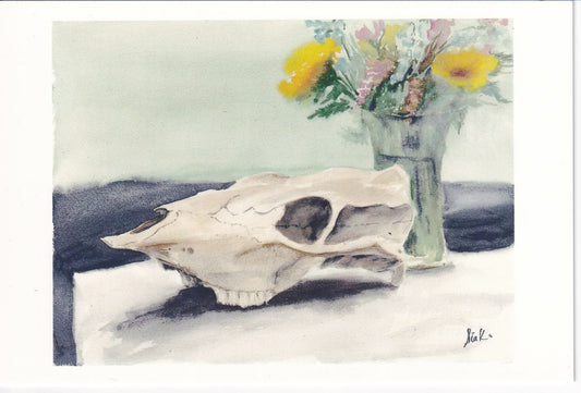 Skull & Bloom (Watercolor) – Fine Art 4x6 Prints